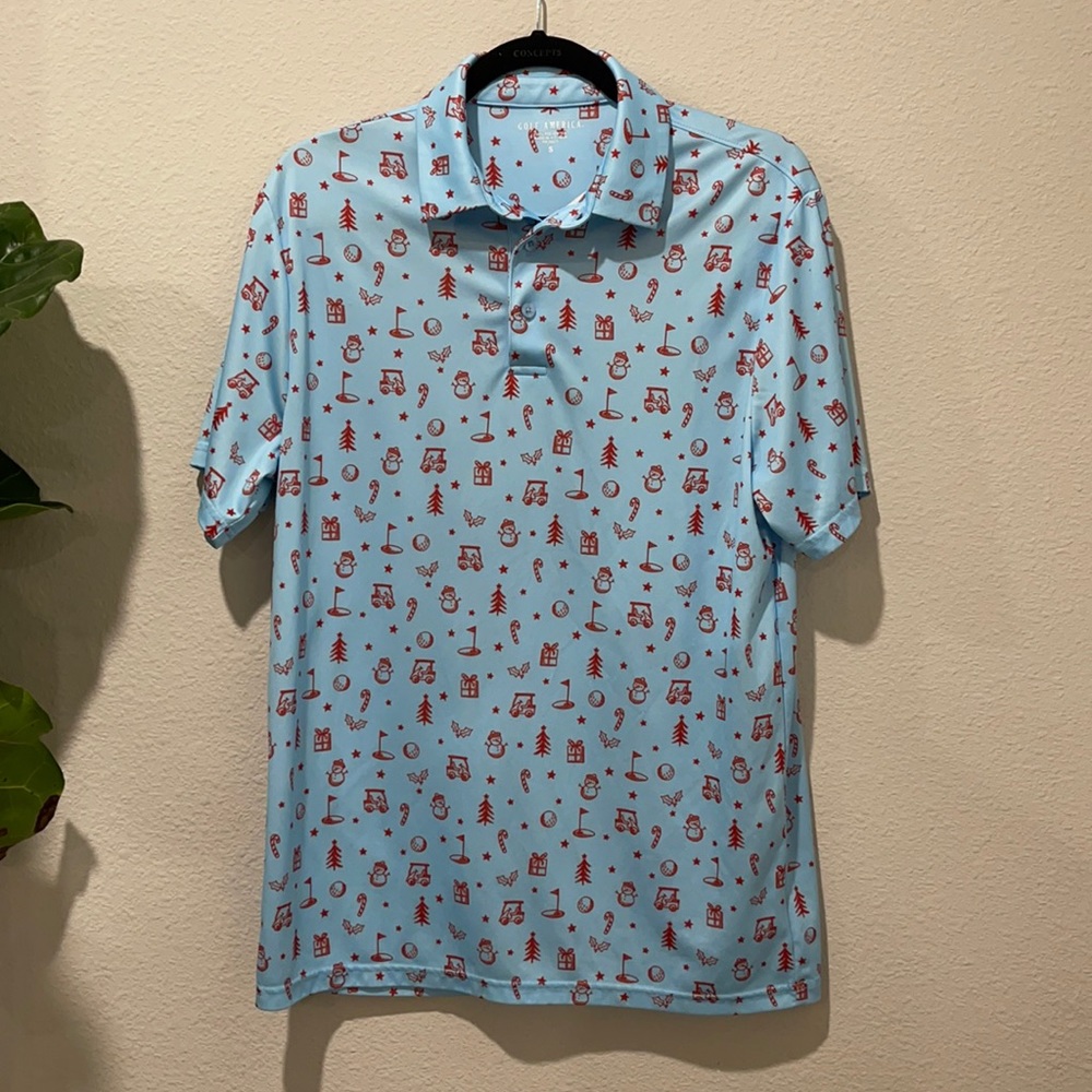 NWOT Golf America Mens short sleeve button polo M